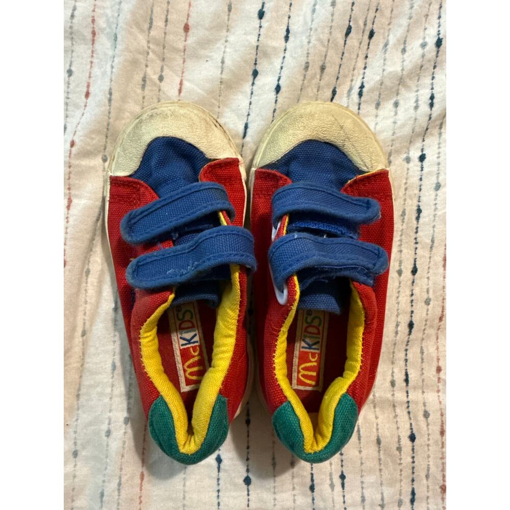 Vtg McKids Canvas Multicolor McDonalds Sneakers Shoes Size 8 Youth VINTAGE 90s